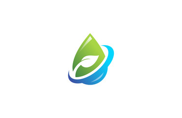 water drop leaf bio technology logo
