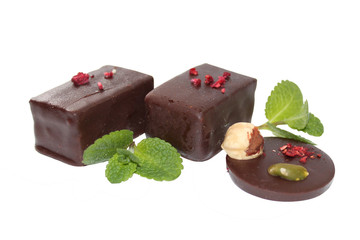 Chocolate candies with mint