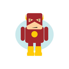 little superhero flat cartoon