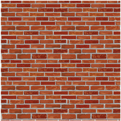 Red brick wall seamless Vector pattern background.