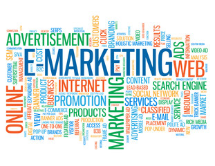 E-MARKETING Vector Tag Cloud