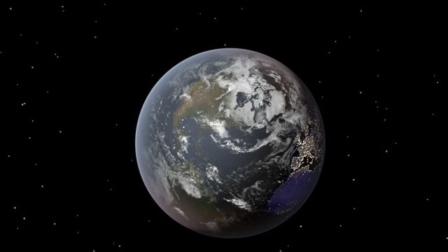 Globe Zoom in On New York City Clouds