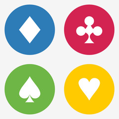 Gambling chips. Single flat icon on the circle button. Vector il