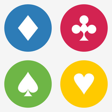 Gambling chips. Single flat icon on the circle button. Vector il