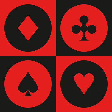 Gambling chips. Single flat icon on the circle button. Vector il