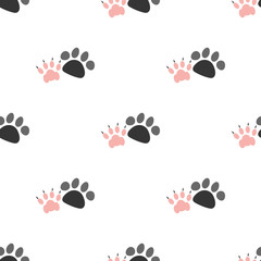 Color illustration of dog and cat paw print