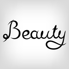 Obraz premium Vector Hand-drawn Lettering. Beauty.