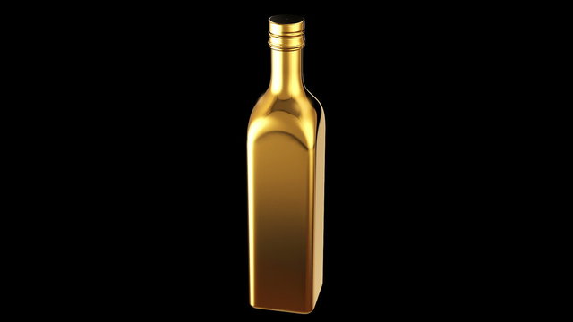Gold olive oil bottle