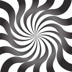Black and White Abstract Psychedelic Art Background. Vector Illu