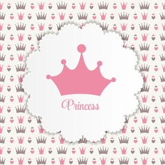 Princess Background with Crown Vector Illustration © olegganko