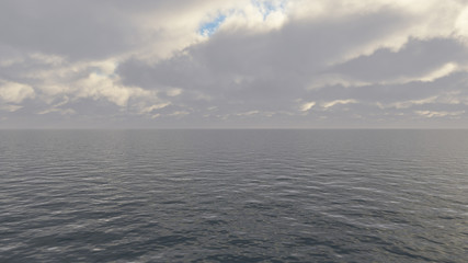 Obraz premium Dark stormy sky with clouds and waves in the sea
