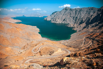 Khor Najd, a fjord in Musandam peninsula, Oman