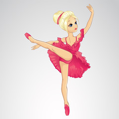 Ballerina Dancing In Pink Dress