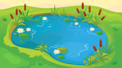 Fototapeta na wymiar Game Background Of Pond