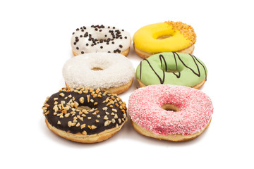 donuts in glaze isolated