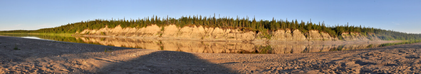 Panorama deserted the Ural river.