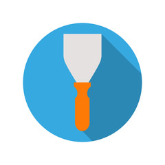Icon spatula in a blue circle with a shadow