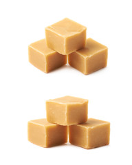 Almond butter toffee cube isolated