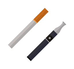 Icon cigarettes design idea and smoke problem concept