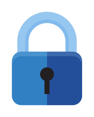 Vector illustration of security concept with locked blue combination pad flat lock.  © Vectorvstocker