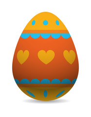 Color easter egg cartoon spring decoration and food symbol flat vector illustration. 