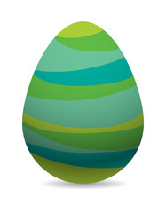 Color easter egg cartoon spring decoration and food symbol flat vector illustration. 