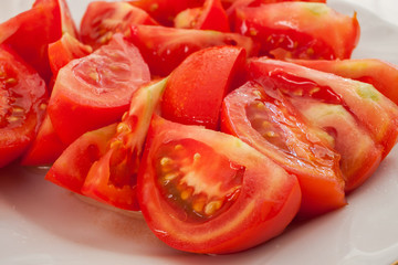 Geschnittene Tomatenstücke
