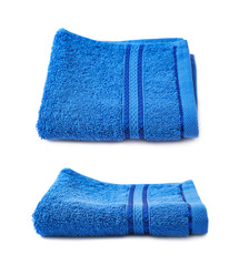 Single terry cloth towel isolated