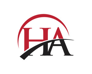 HA red letter logo swoosh