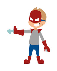 Illustration of super hero boy cartoon character vector. 