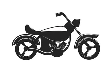 Fototapeta premium Black classic bike silhouette transport power vector illustration. 