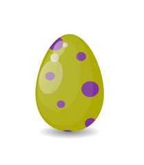 Color easter egg cartoon spring decoration and food symbol flat illustration. 