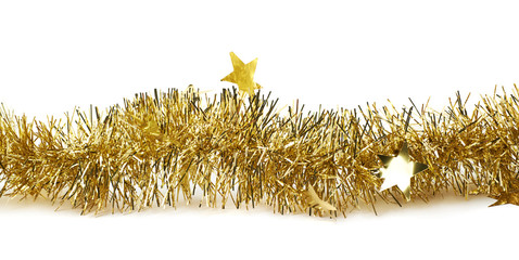Line of a tinsel garland isolated