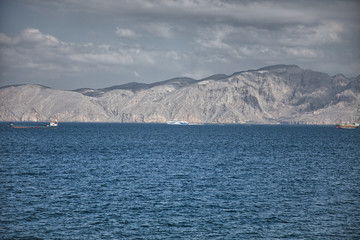 Obraz premium Amazinc coastal scenery near Khasab, in Musandam peninsula, Oman