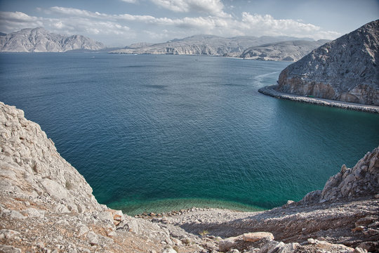 Amazinc coastal scenery near Khasab, in Musandam peninsula, Oman