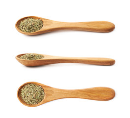 Wooden spoon of rosmarinus