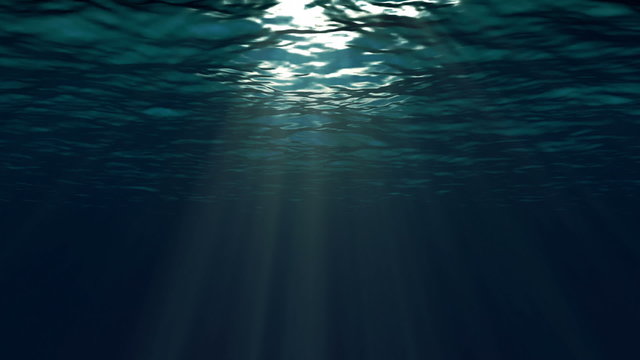 Blue ocean surface seen from underwater