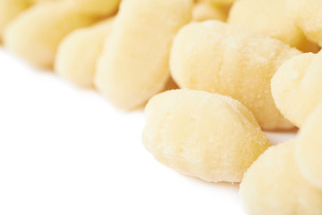 Line of multiple gnocchi dumplings