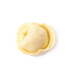 Single ravioli dumpling isolated