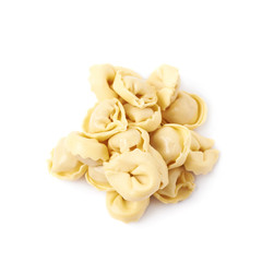 Pile of multiple ravioli isolated
