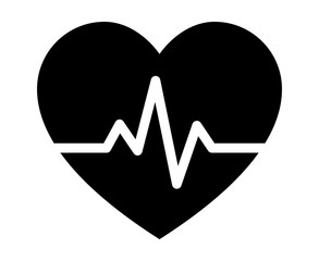 Heartbeat / heart beat pulse flat icon for medical apps and websites