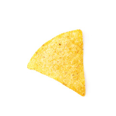 Fototapeta premium Single corn tortilla chip isolated