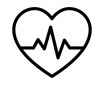 Heartbeat / Heart Beat Pulse Line Art Icon For Medical Apps And Websites