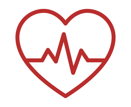 Heartbeat / heart beat pulse line art icon for medical apps and websites