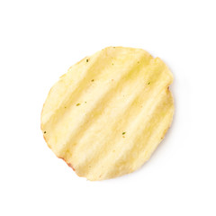 Single potato chip crisp isolated