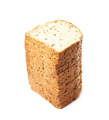 Pile of the white bread's slices isolated