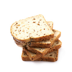 Pile of the white bread's slices isolated