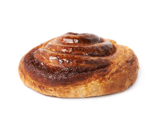 Cinnamon roll pastry bun isolated