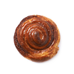 Cinnamon roll pastry bun isolated