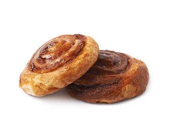 Cinnamon roll pastry bun isolated